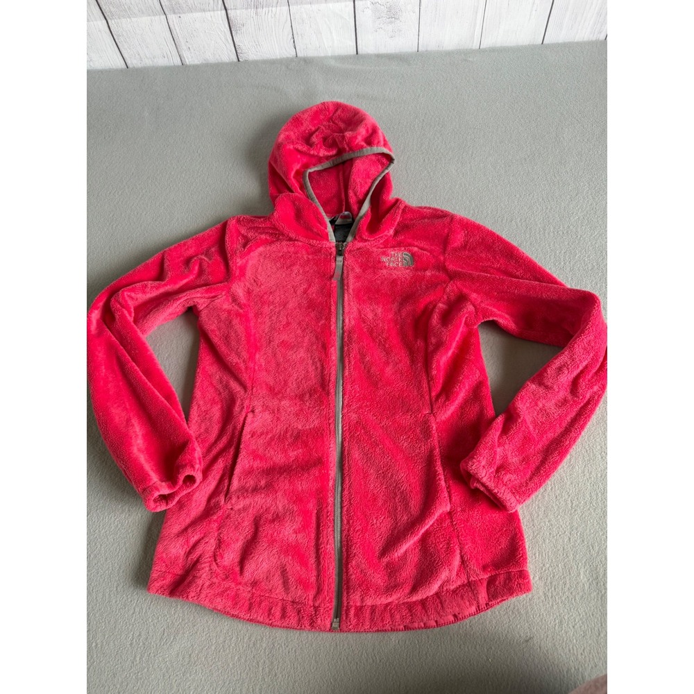 The North Face Girls Osito Fleece Hoodie Pink Full Zip Jacket Size Medium 10/12